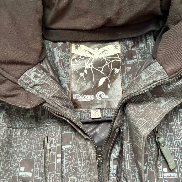 Billabong Men's Black Patterned Ski Jacket - Picture 2 of 2